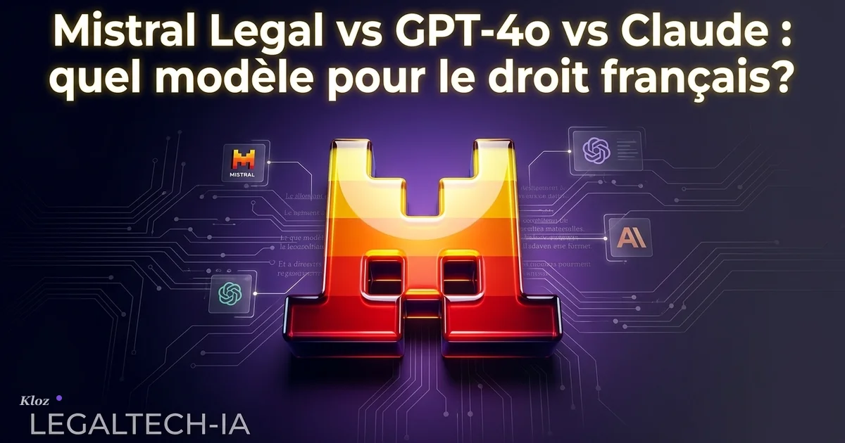Mistral Legal vs GPT-4o vs Claude : quel modèle pour le droit français ?