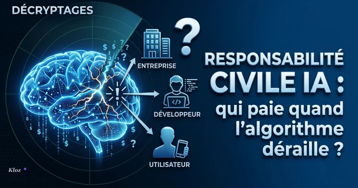 Responsabilité civile IA : qui paie quand l'algorithme déraille ?