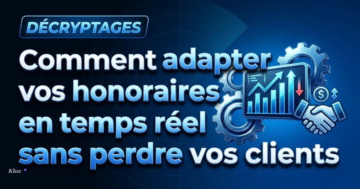 Comment adapter vos honoraires en temps réel sans perdre vos clients